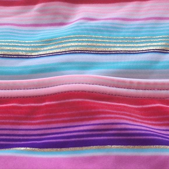 Victoria Secret Bikini Set Multicolor Stripes High Waist Womens Top 34B Bottom S - Picture 4 of 10